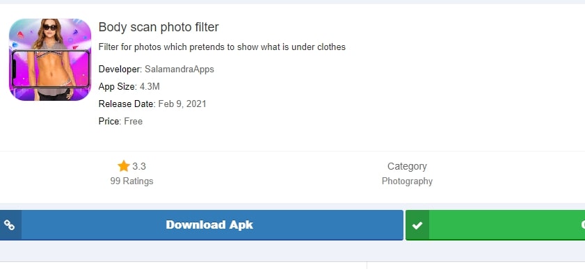 Scan Body Photo Filter – कपड़े उतारने वाला ऐप डाउनलोड