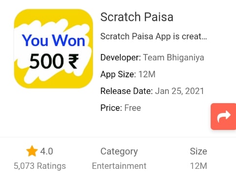 Scratch Paisa App – Scratch Card App Real Money