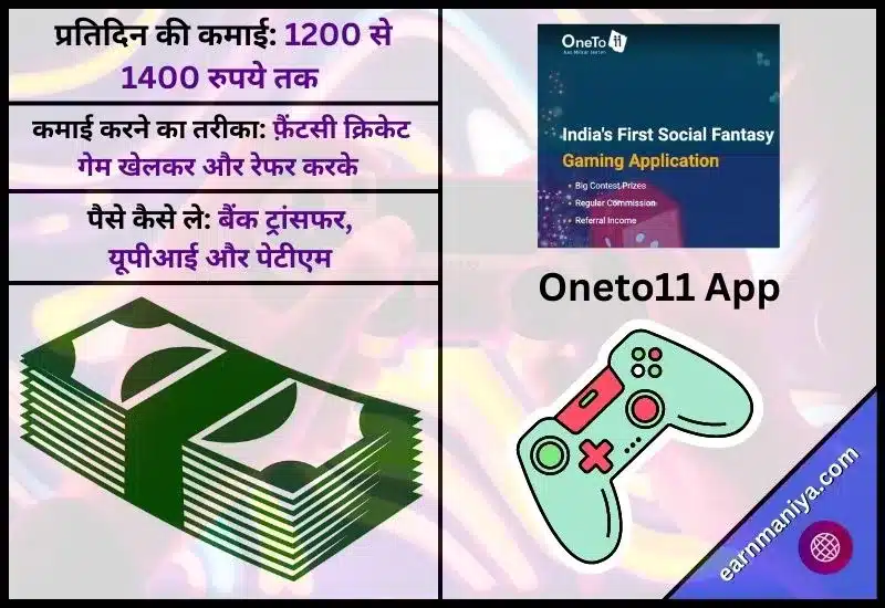 वनटू 11 ऐप (Oneto11 App) - Online Game Khelo Paisa Kamao