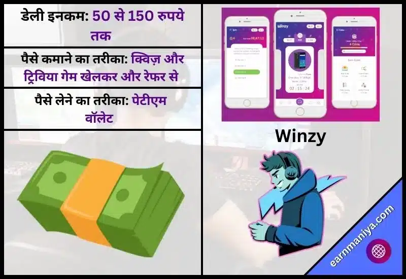 विनजी क्विज गेम (Winzy Quiz Game) - New Game Khelo Paisa Jeeto Quiz App
